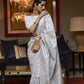 Pale Grey Kani Handloom Woven Silk Saree