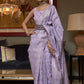 Purple Lavender Kani Handloom Woven Silk Saree