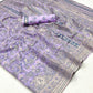 Purple Lavender Kafreen Kani Handloom Woven Silk Saree