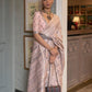Misty Rose Kafreen Kani Handloom Woven Silk Saree