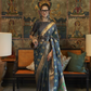  Blue Satin Silk Sarees Online STORI