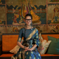 Peacock Blue Satin Silk Saree