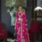 Shop Hot  Pink Satin Silk Sarees Online STORI