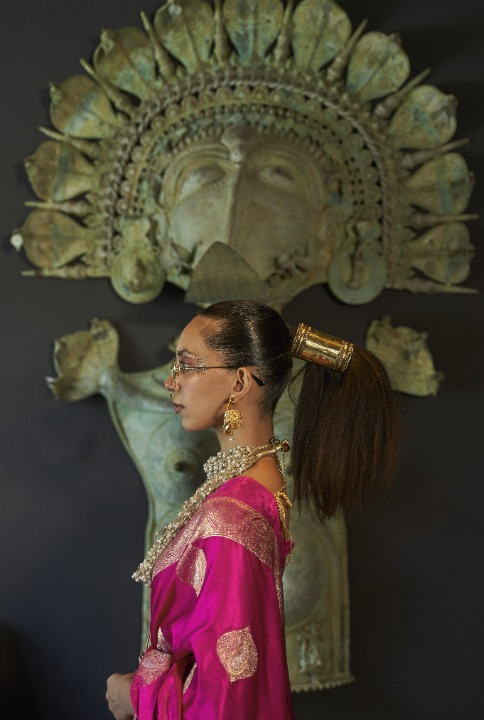 Shop Hot  Pink Satin Silk Sarees Online STORI