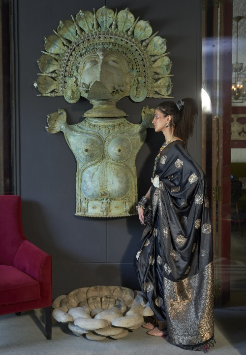 Shop Black Silk Sarees Online STORI