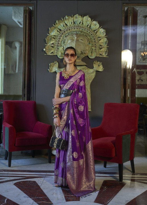 Shop Purple Silk Sarees Online STORI