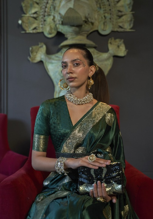Shop Green Silk Sarees Online STORI
