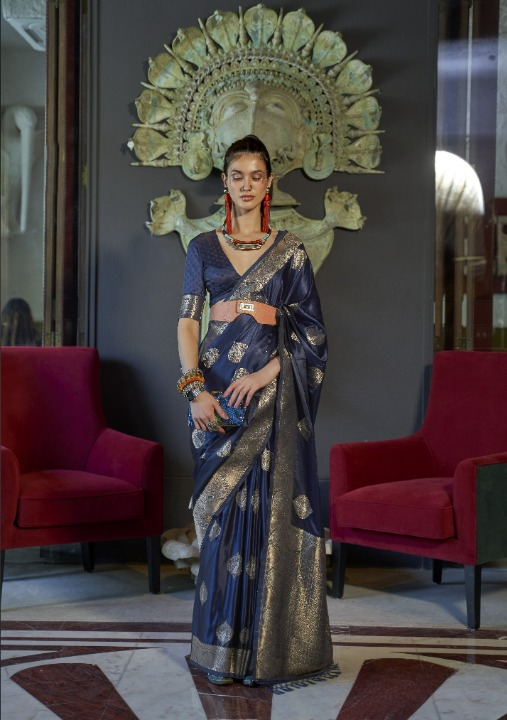 Shop Blue Silk Sarees Online STORI
