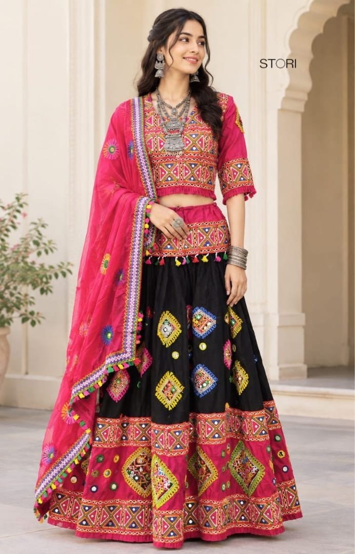 Black Heavy Embroidery Lehenga choli set 
