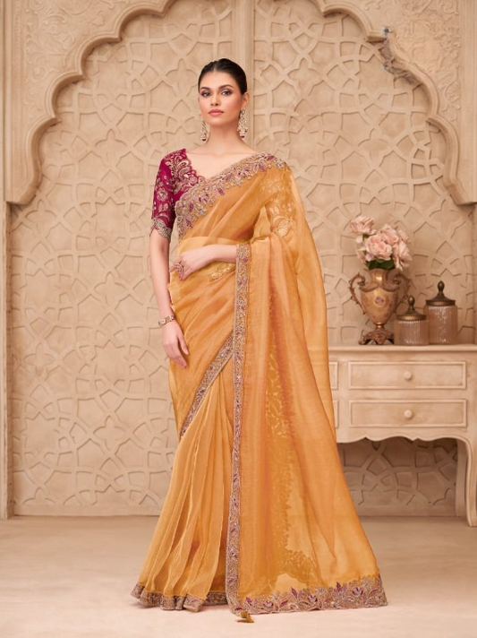 STORI Saree for Women in YelloW