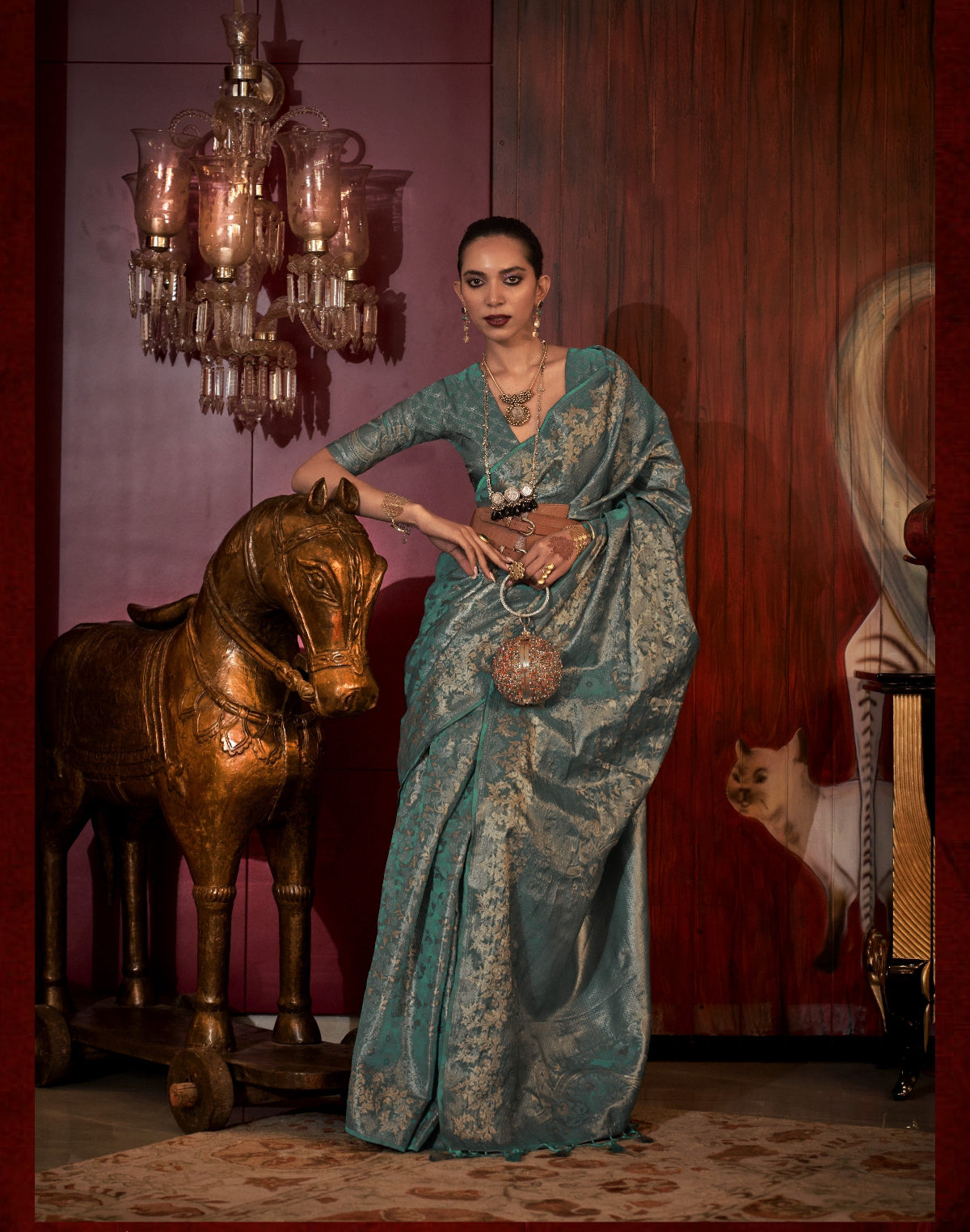 Buy Green Banarasi Silk Sarees Online-STORI