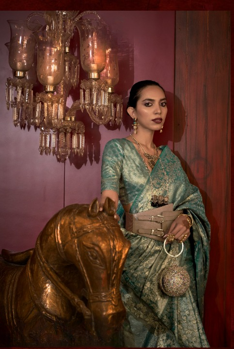 Buy Green Banarasi Silk Sarees Online-STORI