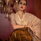 Beige Zari Woven Silk Saree
