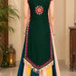 Navratri Dark green kurta with flared skirt