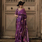 Electric Purple Dual Zari Motifs Satin Silk Saree
