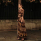 Coffee Brown Dual Zari Motifs Satin Silk Saree
