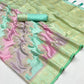 Mint Green Satin Silk Saree Online in India