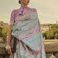 Salmon Peach Satin Silk Saree Online in India