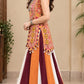 Navratri Orange kurta with flared skirt