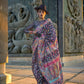 Black Kashmiri Kani Handloom Woven Silk Saree