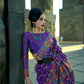 Indigo Purple Kashmiri Kani Handloom Woven Silk Saree
