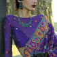 Indigo Purple Kashmiri Kani Handloom Woven Silk Saree