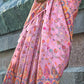 Blush Pink Kashmiri Kani Handloom Woven Silk Saree