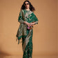 Bottle Green Georgette Silk Banarasi Saree