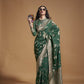 Bottle Green Georgette Silk Banarasi Saree