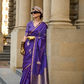 Purple Satin Silk Sarees Online