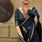 Coal Black Satin Silk Saree