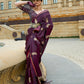 Deep Mauve Satin Silk Saree