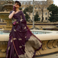 Deep Mauve Satin Silk Saree