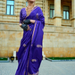 Bright Violet Satin Silk Saree