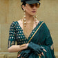 Pine Green Satin Silk Saree