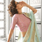 Pastel Aquamarine Woven Zari Border Chiffon Saree