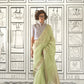 Pastel Green  Woven Zari Border Chiffon Saree