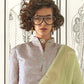 Pastel Green  Woven Zari Border Chiffon Saree