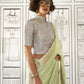Pastel Green  Woven Zari Border Chiffon Saree