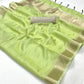 Pastel Green  Woven Zari Border Chiffon Saree