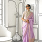 Pastel Purple Woven Zari Border Chiffon Saree