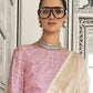 Pearl White Woven Zari Border Chiffon Saree