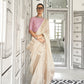 Pearl White Woven Zari Border Chiffon Saree