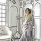Soot Grey Woven Zari Border Chiffon Saree