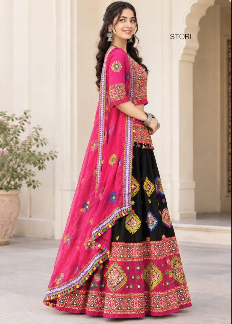 Black Heavy Embroidery Lehenga choli set 