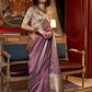 Buy Pastel Mauve Color Banarasi Sarees Online - STORI