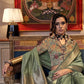 Pastel Green Woven Zari Border Chiffon Saree