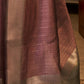 Pastel Brown Woven Zari Border Chiffon Saree