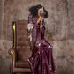 Deep Mauve Pichwai Motifs Satin Silk Saree