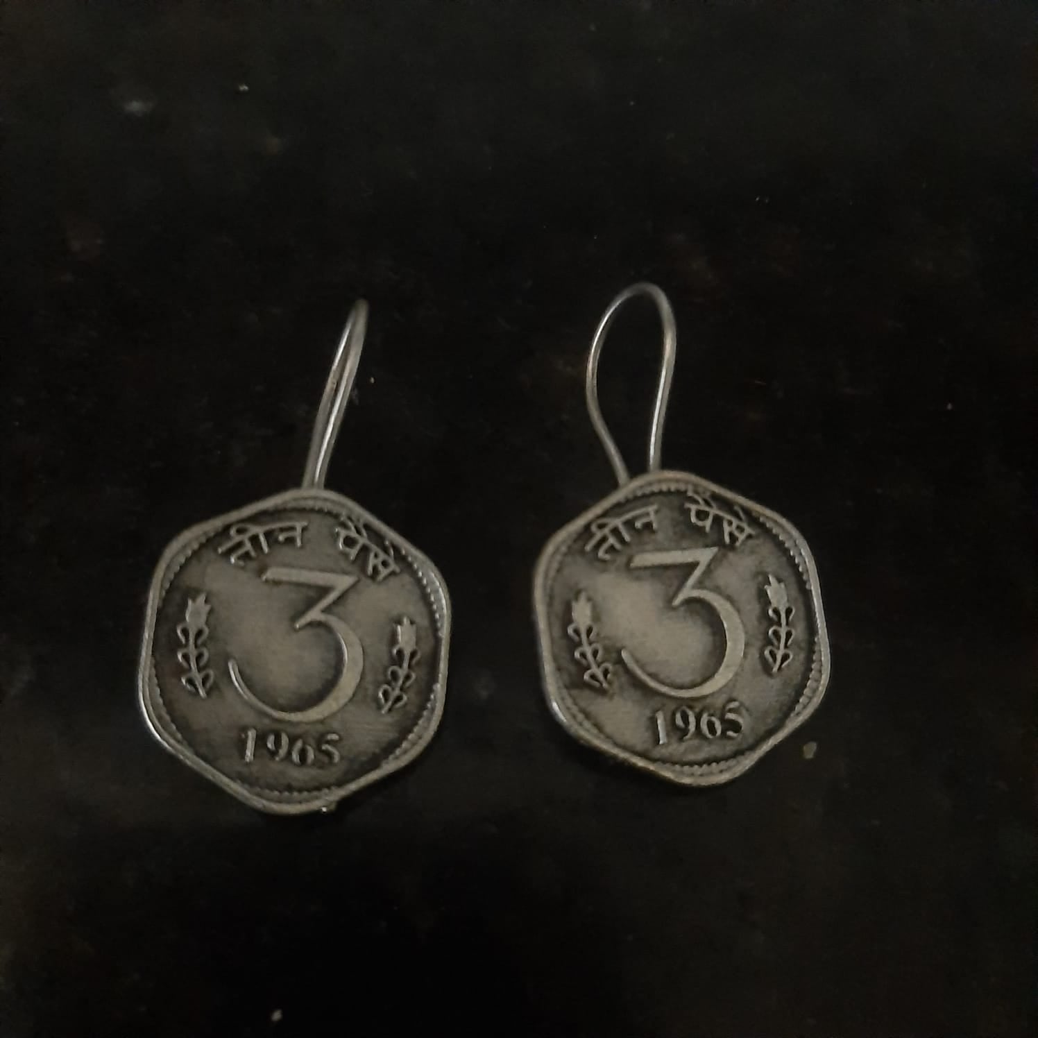 Antique 3-Paisa Statement Earrings